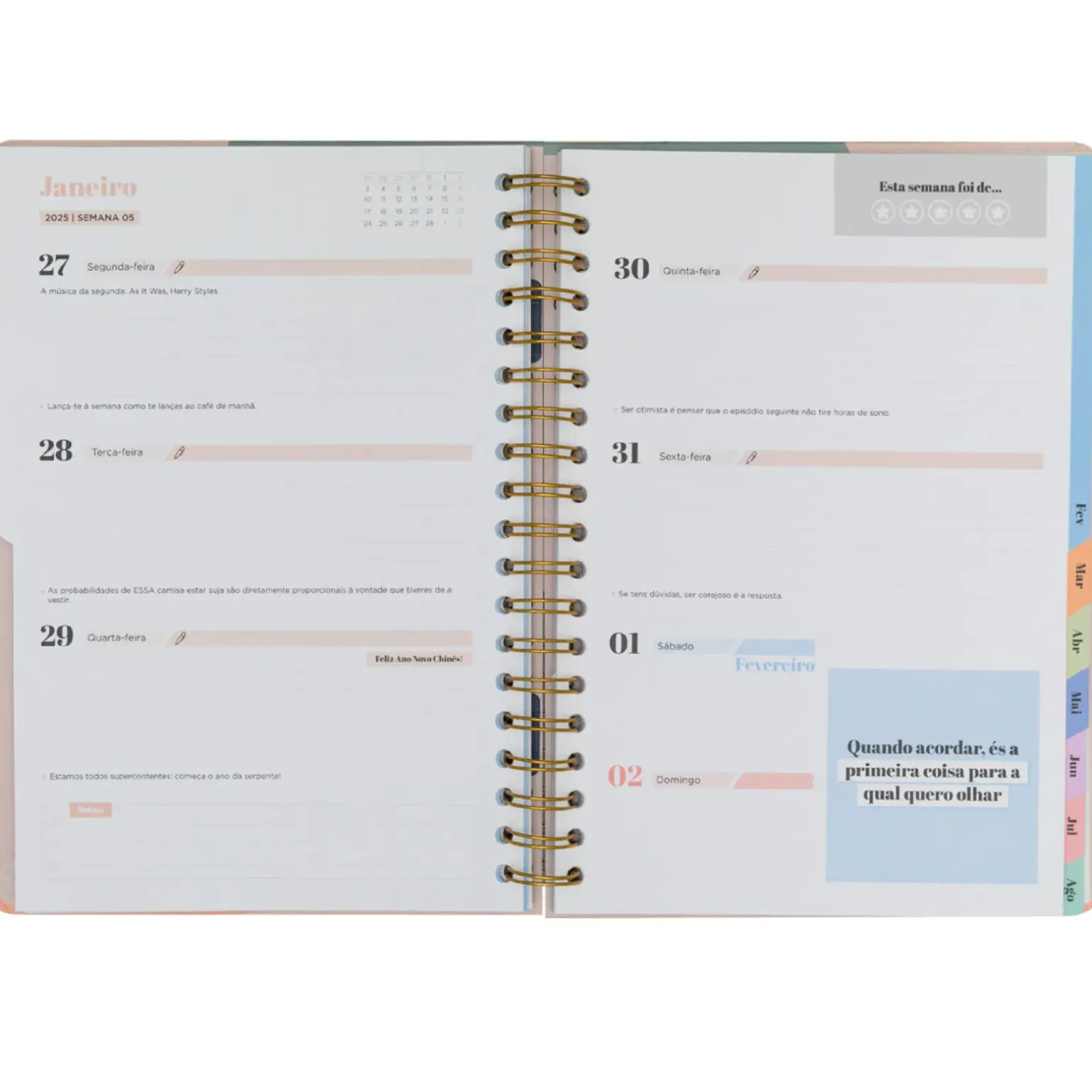 Agenda Office 24/25 Semanal Extra Grande - Sonha em Grande e Disfruta em Gigante