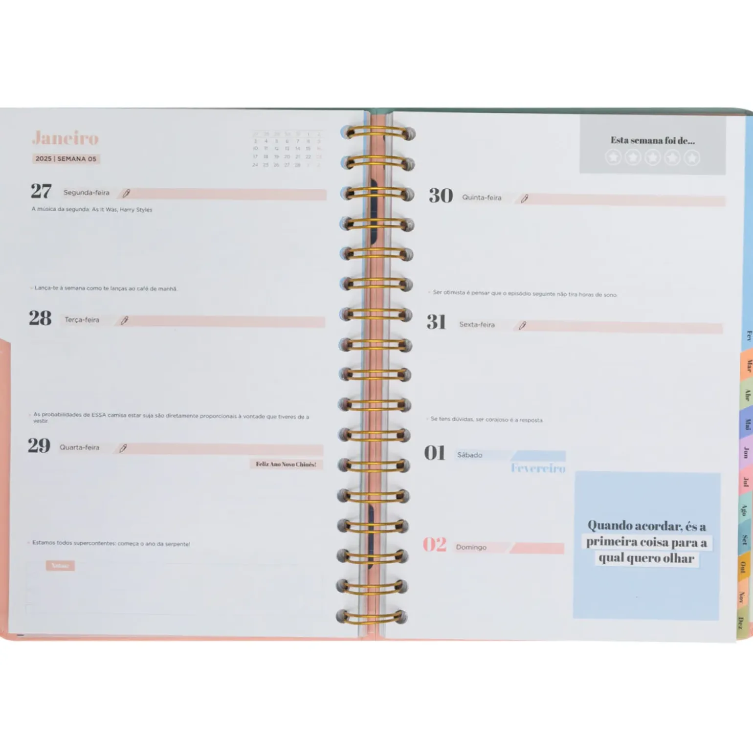 Agenda Office 24/25 Semanal Grande - Muitas Conquistas para Celebrar