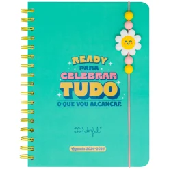 Agenda Wonder 24/25 Semanal Grande - Ready Para Celebrar Tudo o que Vou Alcançar