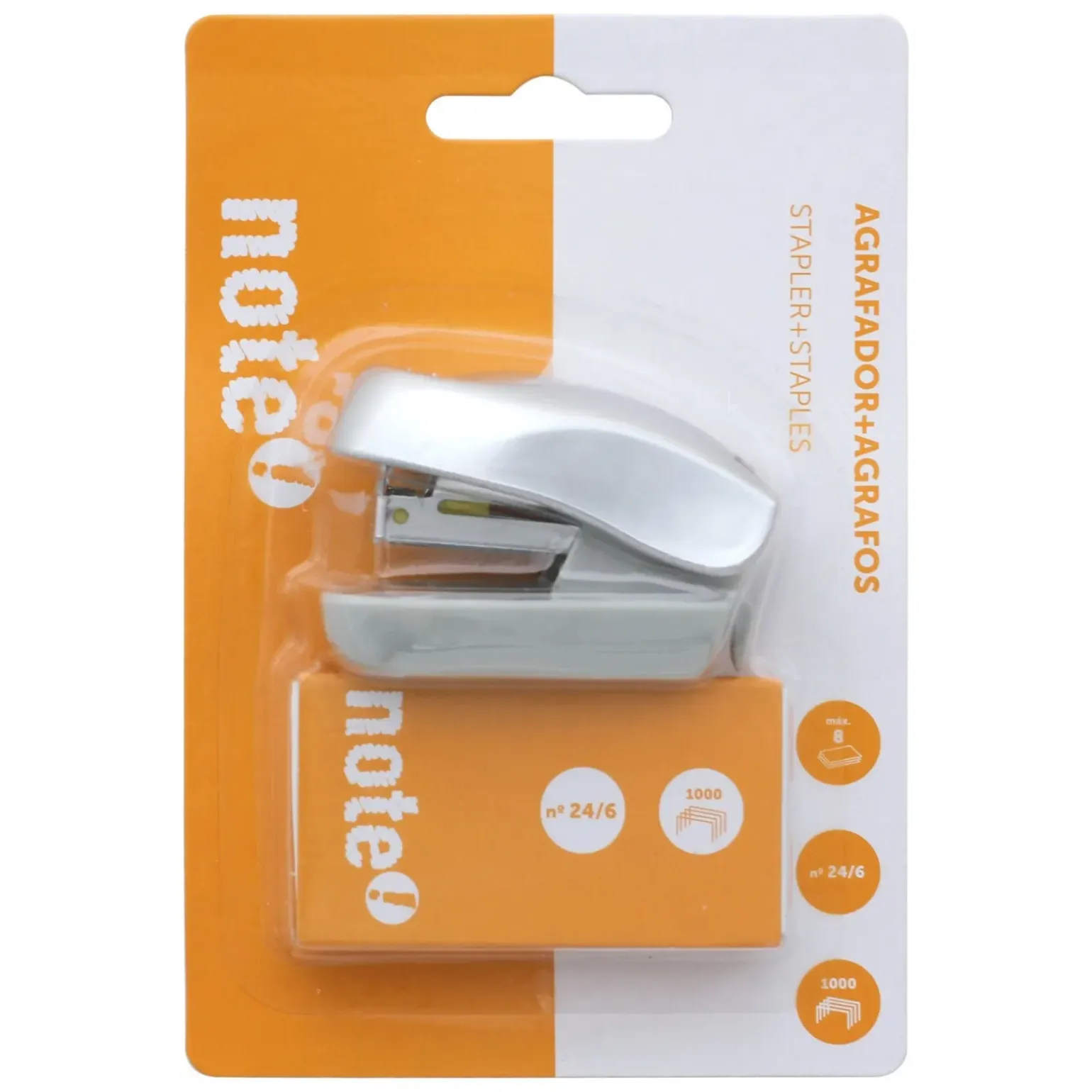 Agrafador Pequeno 8 Folhas + Agrafos Note!
