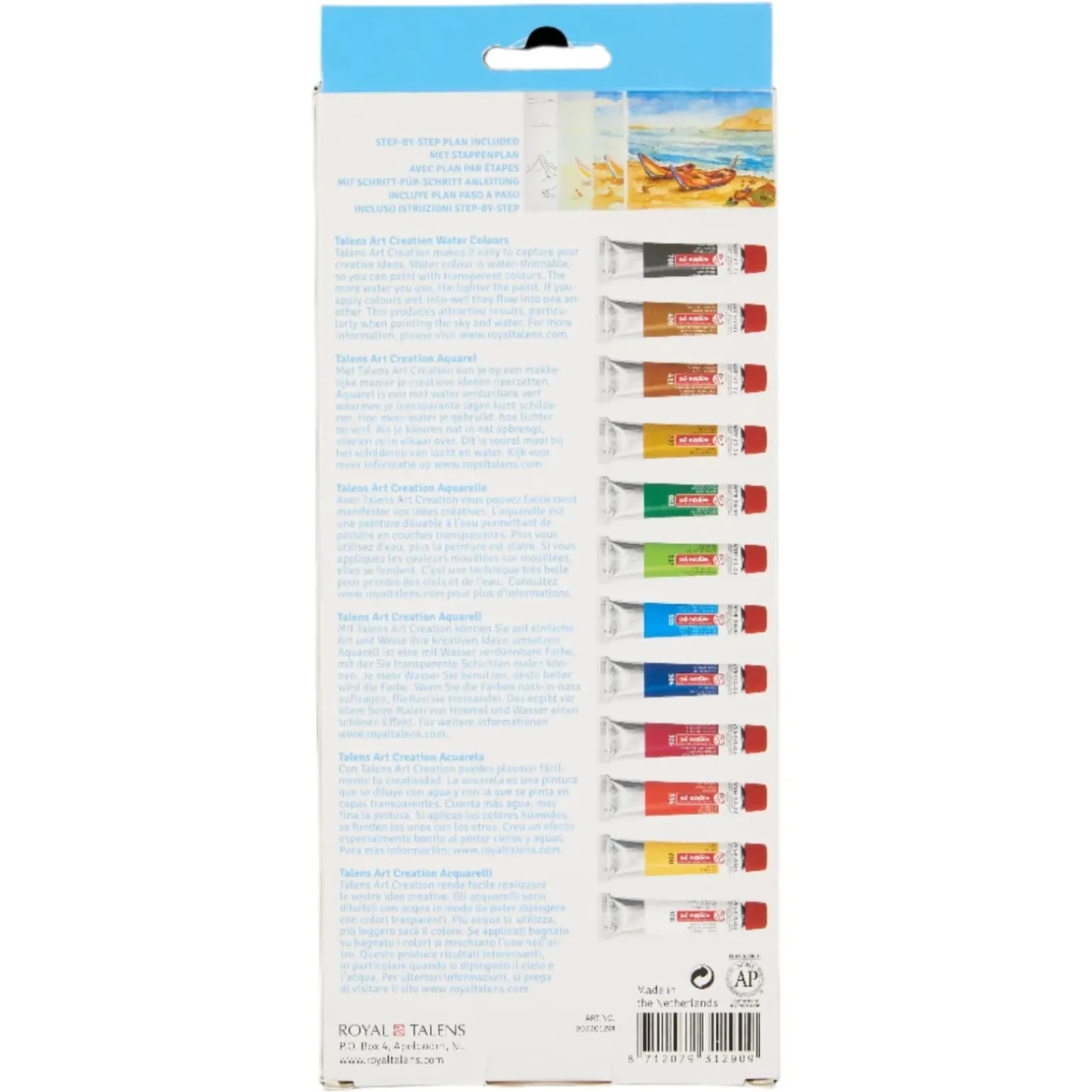 Aguarela 12 unidades 12ml Talens