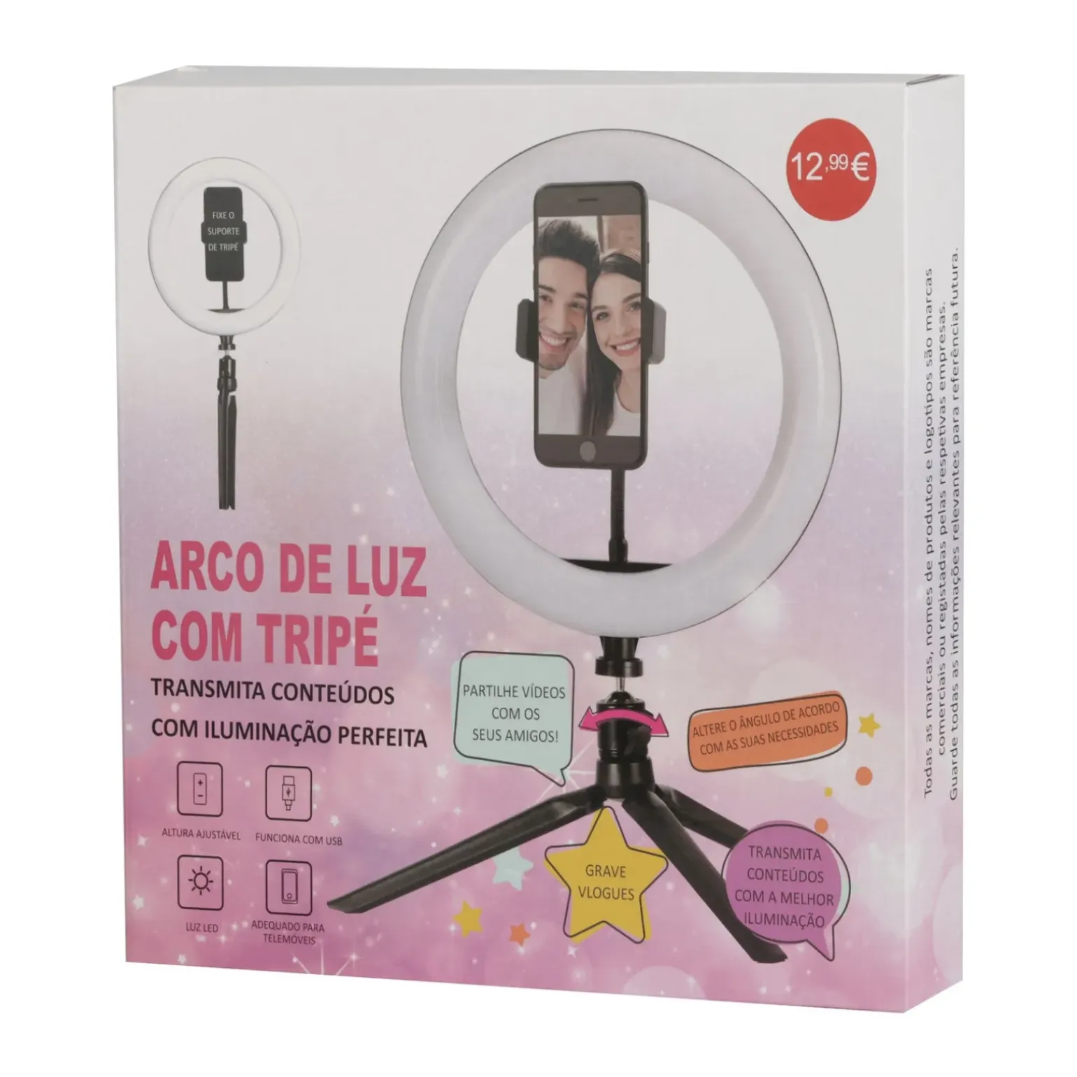 Anel de Luz Led com Suporte Telemóvel Inspiration