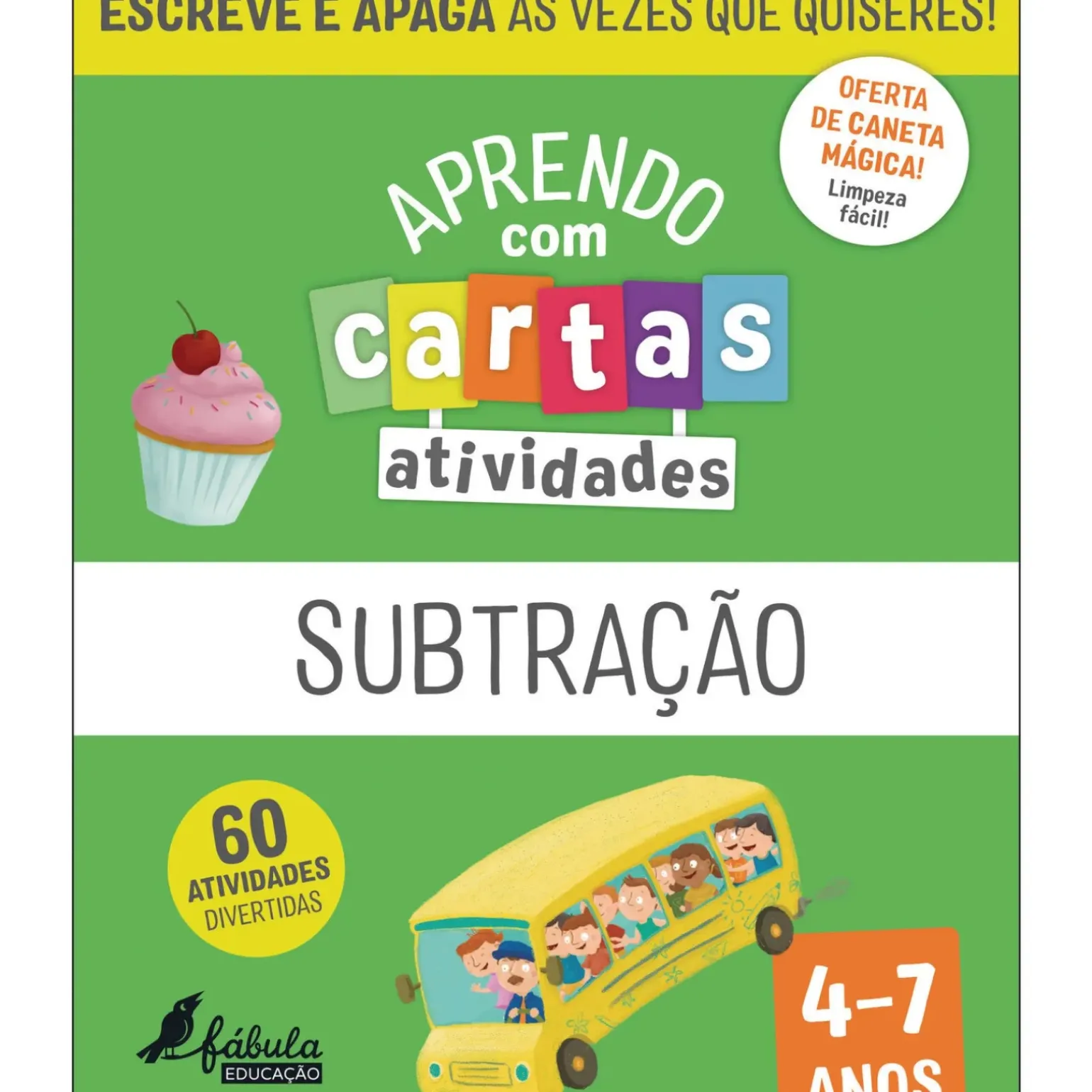 Aprendo com Cartas - Subtração (4-7 Anos)