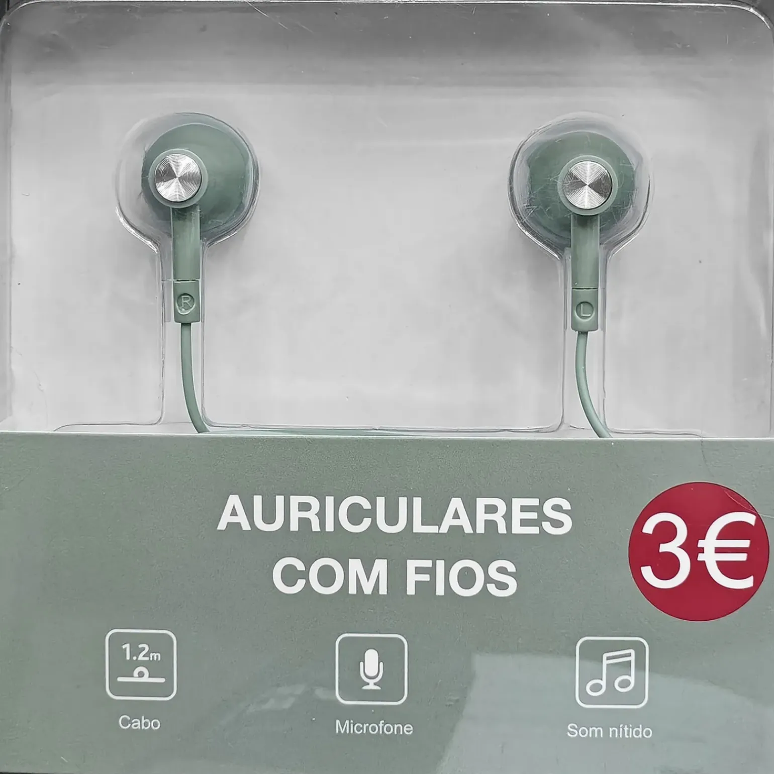 Auriculares com Fios Verde Fusion