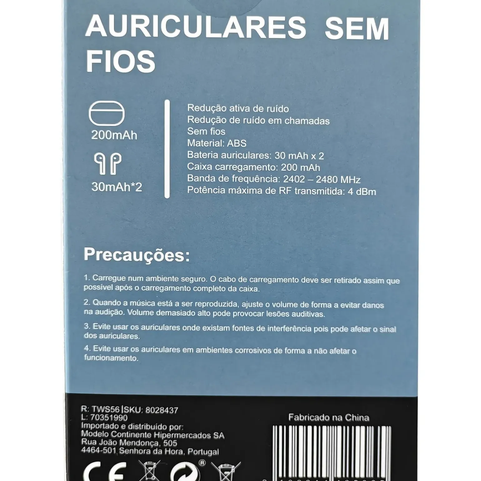 Auriculares Sem Fios Azul Fusion