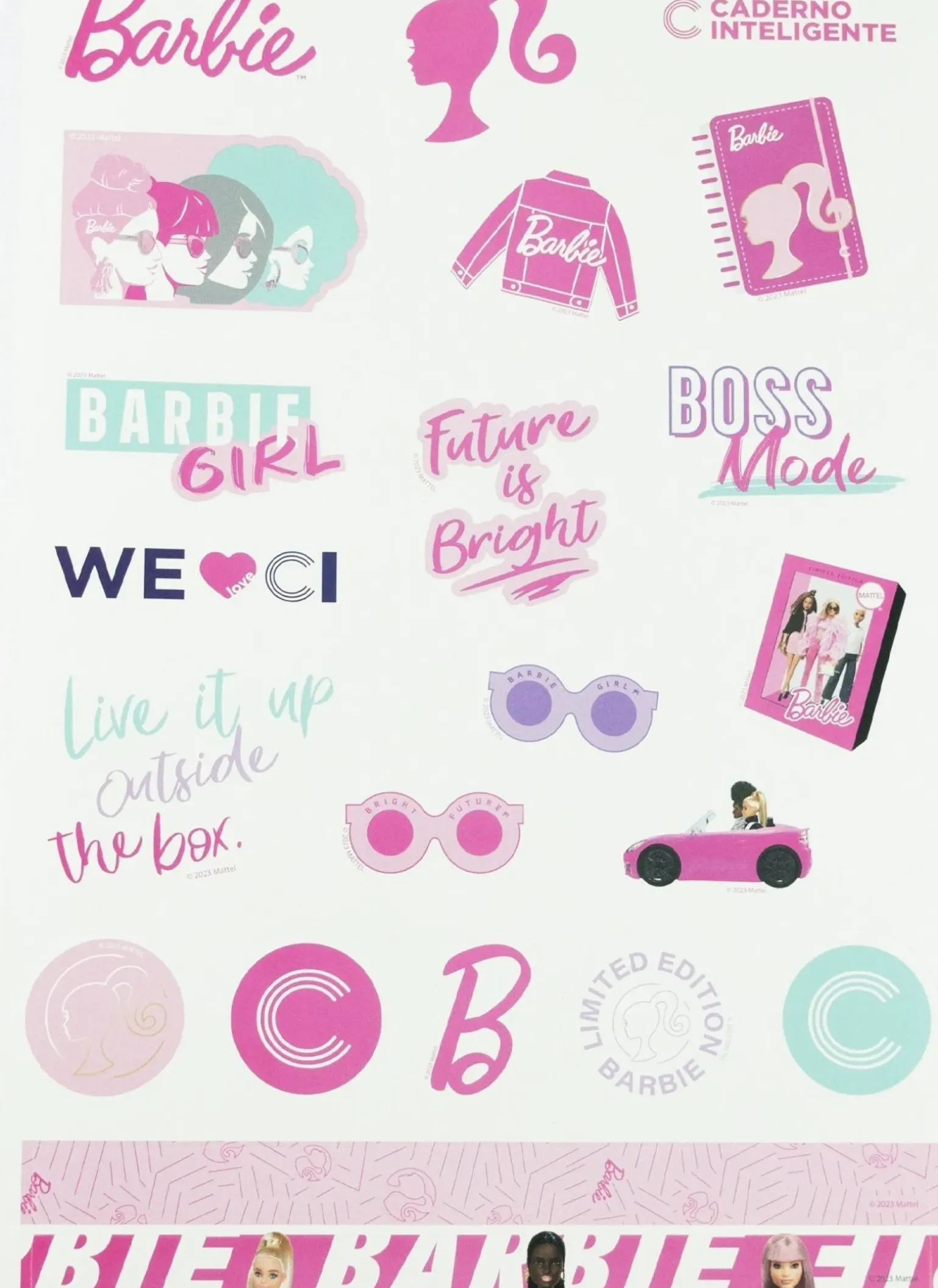Autocolantes A4 Barbie Caderno Inteligente