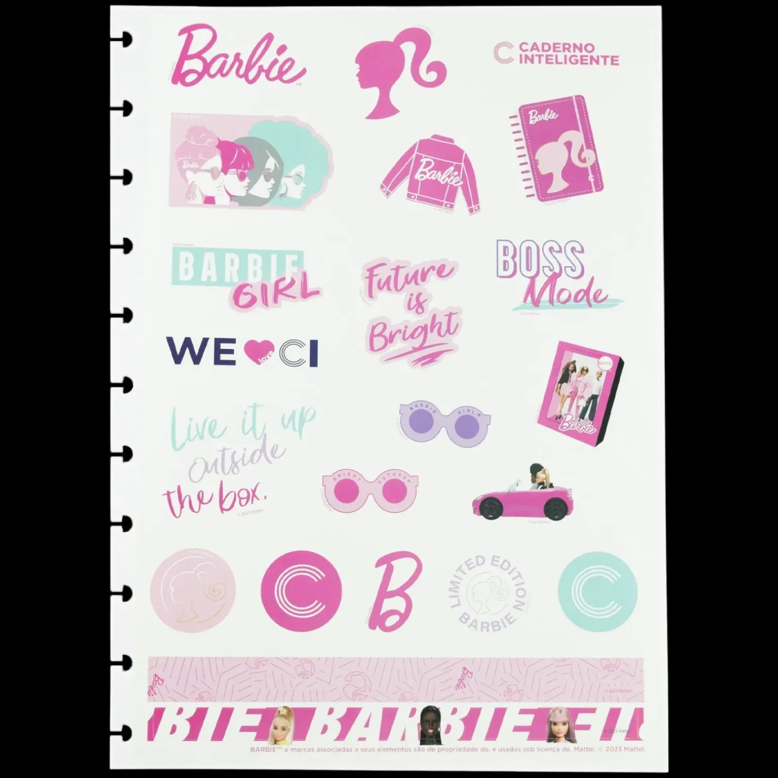 Autocolantes A4 Barbie Caderno Inteligente