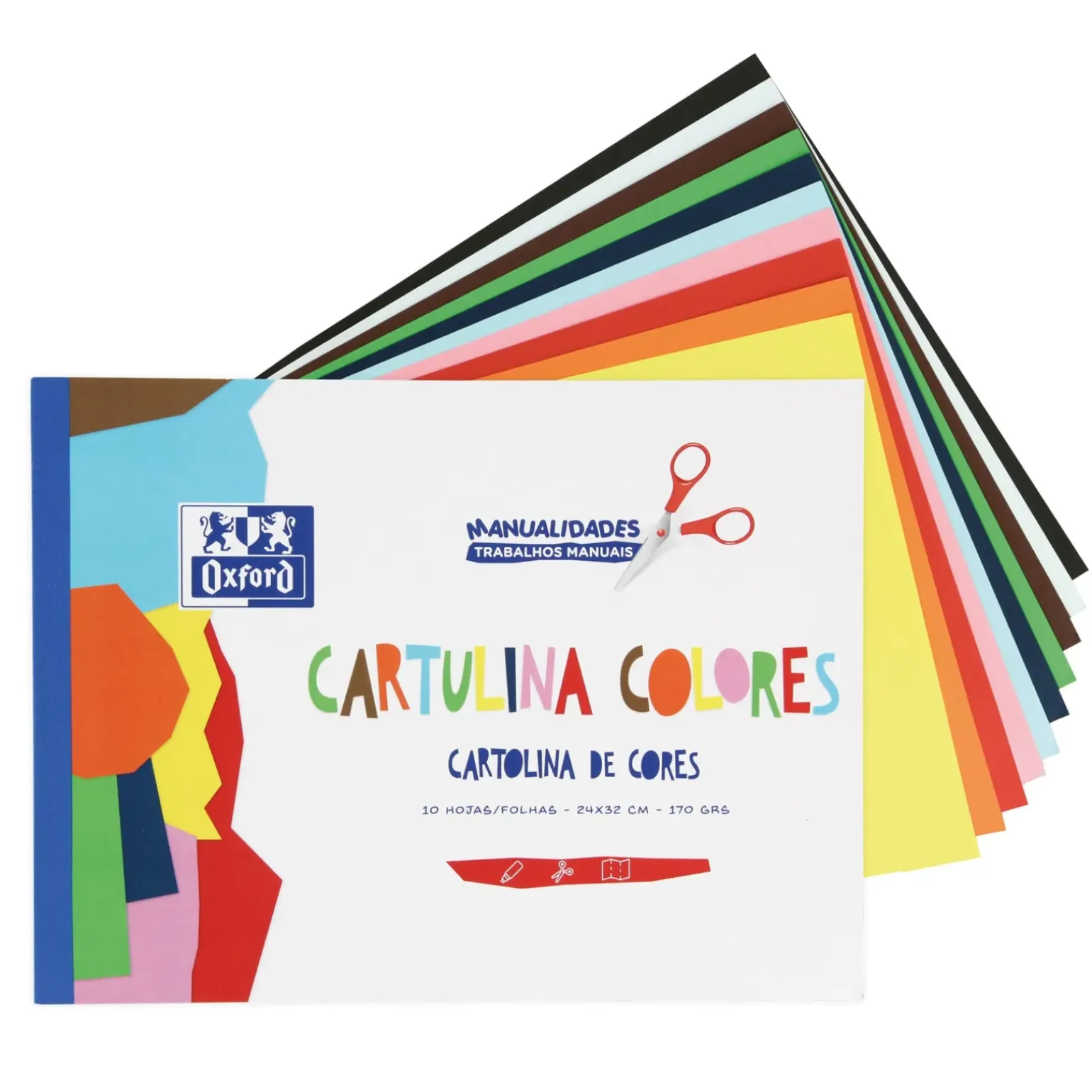 Bloco Cartolina A4 10 Folhas 180G Sortido Oxford