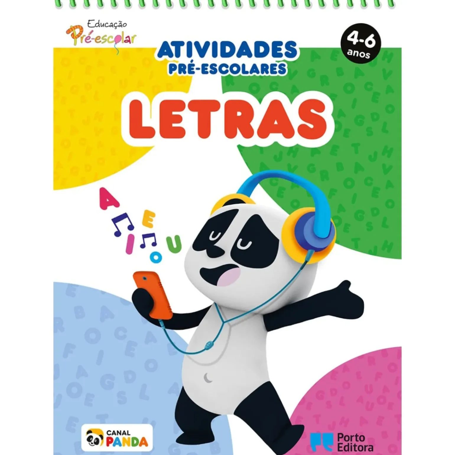 Bloco de Atividades Pré-Escolares Panda: Letras - 4-6 Anos