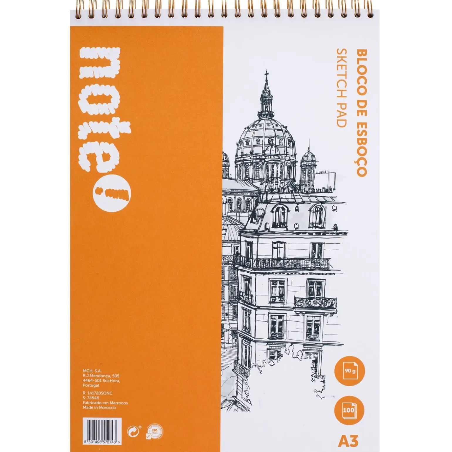 Bloco de Esboço A3 100 Folhas Note!