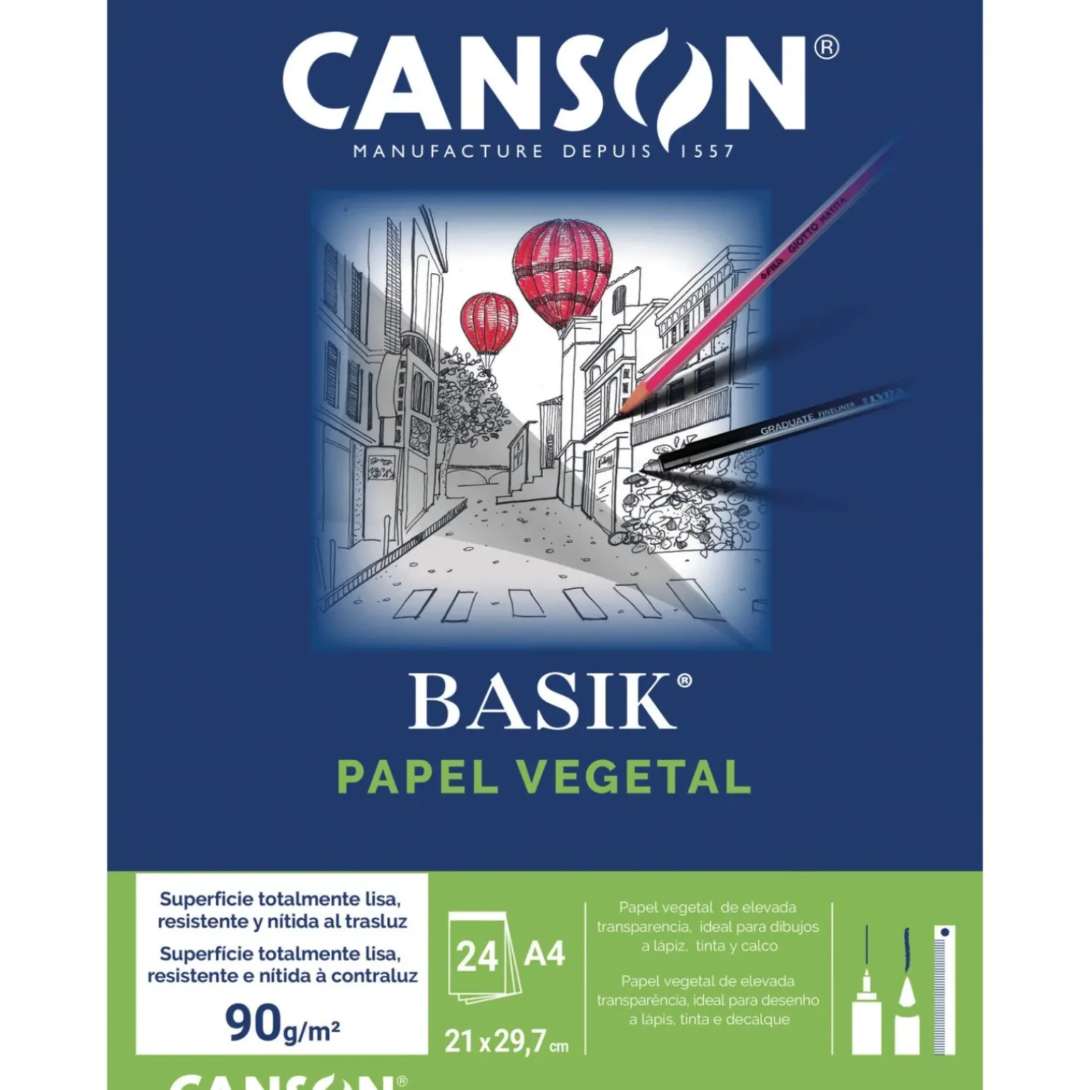 Bloco Vegetal A4 90G 24F Canson