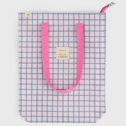 Bolsa Quadrados Azul Rosa - Hello Sunshine