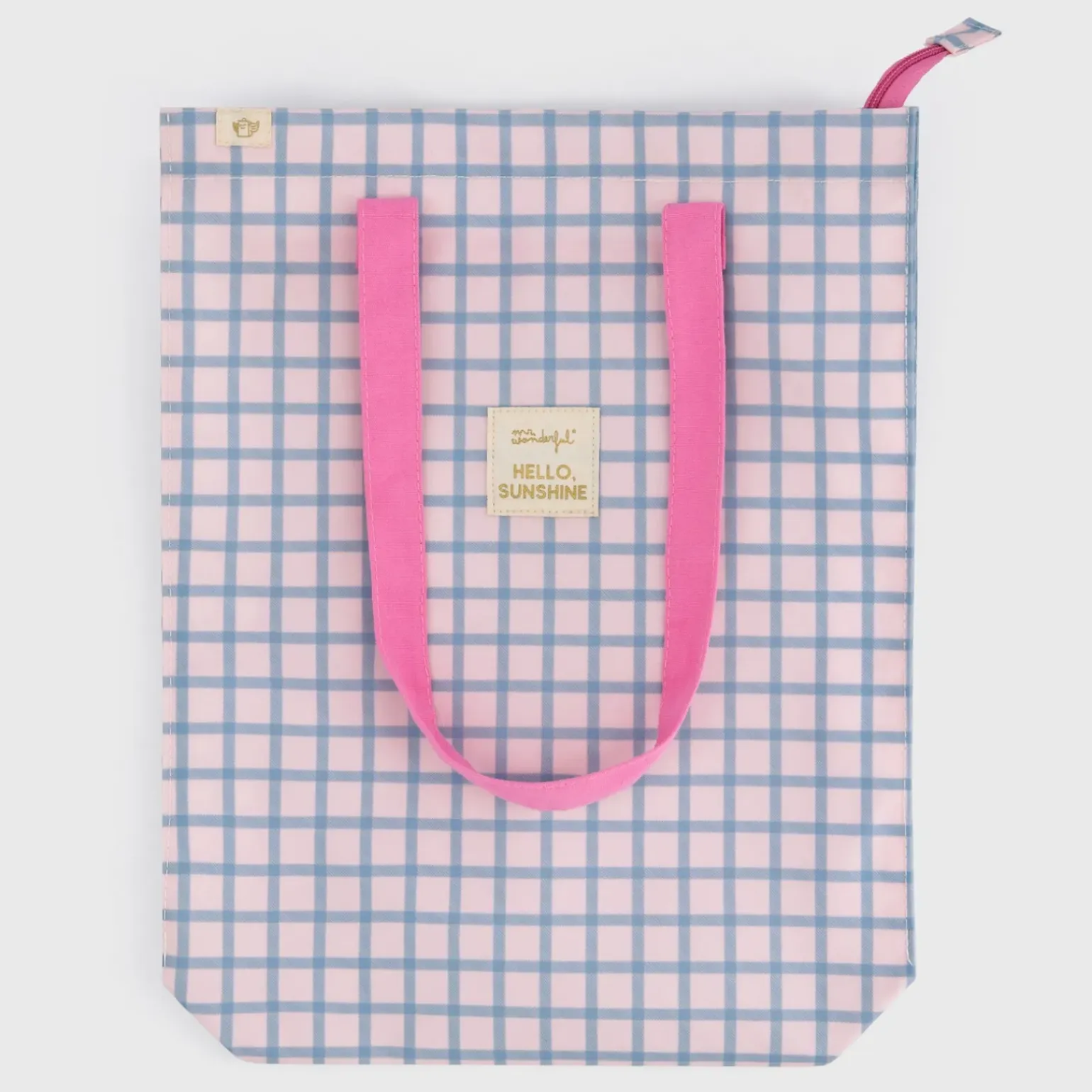 Bolsa Quadrados Azul Rosa - Hello Sunshine