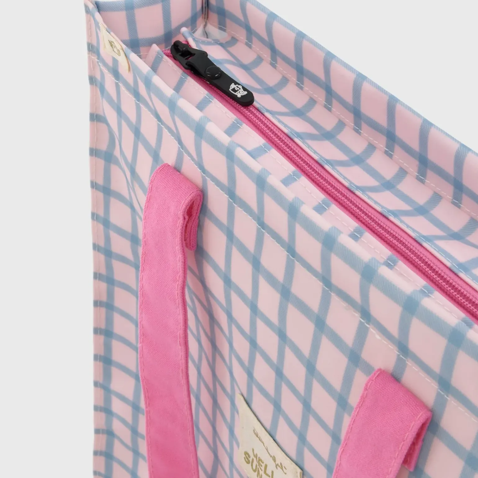 Bolsa Quadrados Azul Rosa - Hello Sunshine