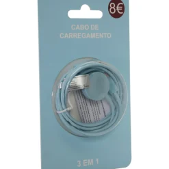 Cabo De Carregamento 3 Em 1 Aqua Sky