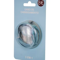 Cabo De Carregamento 3 Em 1 Aqua Sky