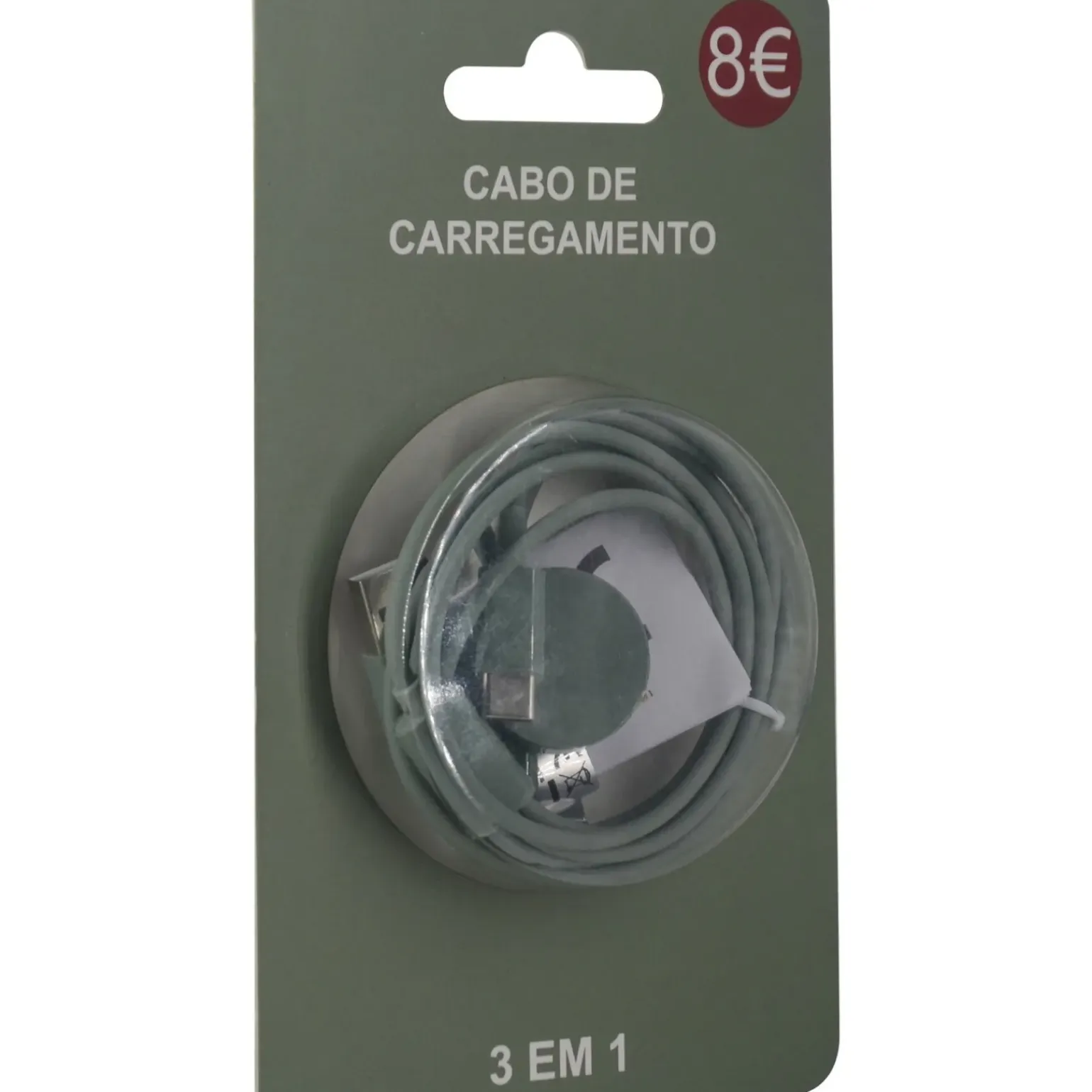 Cabo De Carregamento 3 Em 1 Verde Fusion