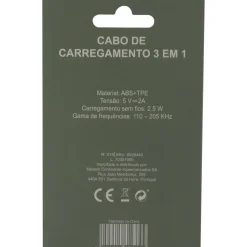 Cabo De Carregamento 3 Em 1 Verde Fusion