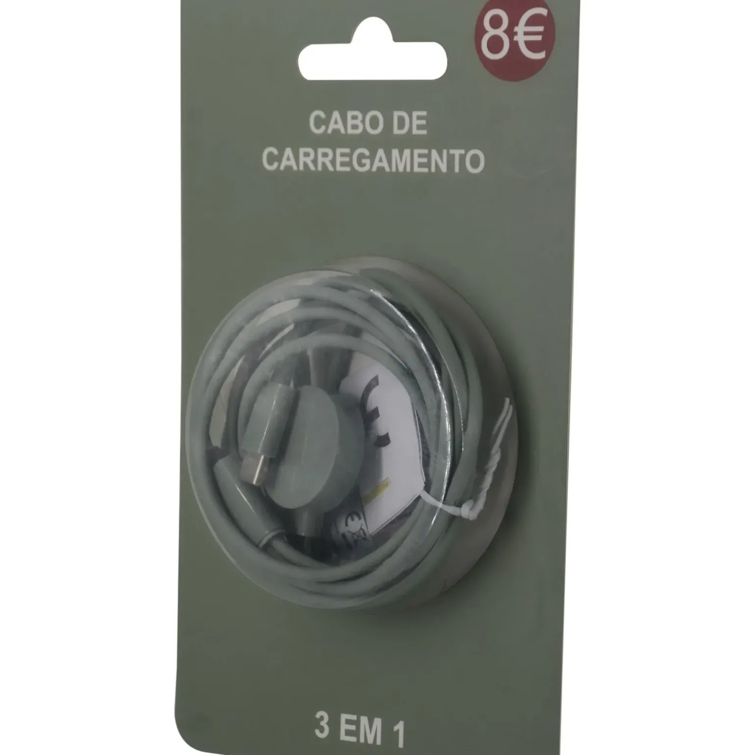 Cabo De Carregamento 3 Em 1 Verde Fusion