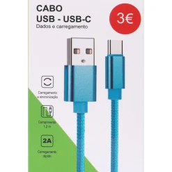 Cabo de Dado Type-C Telemóvel 120cm