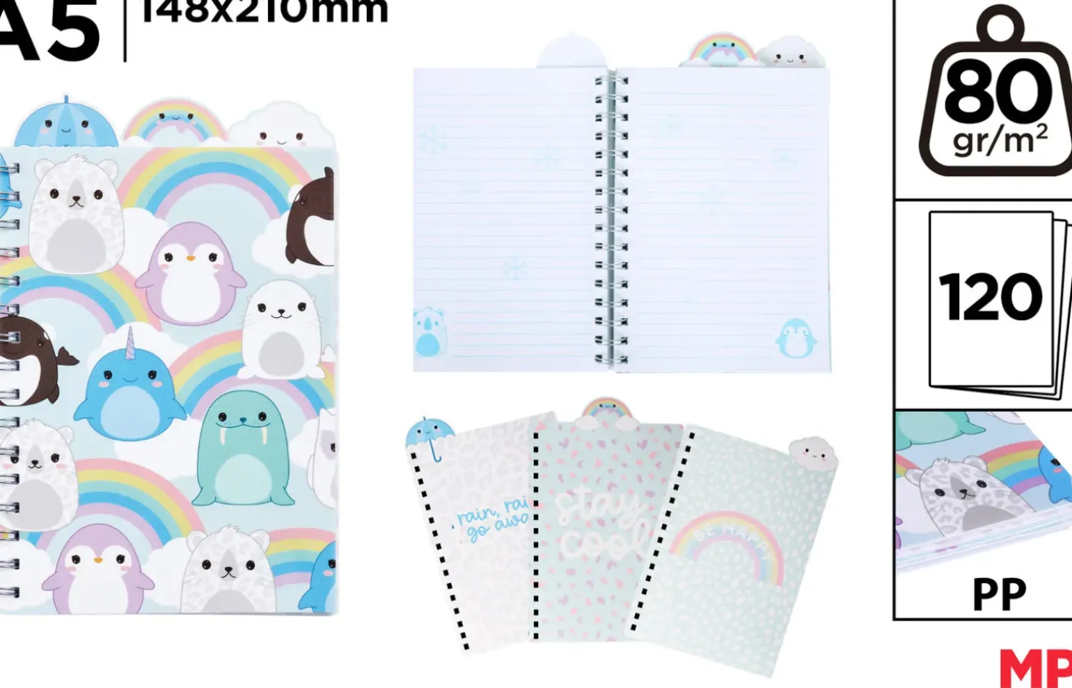 Caderno A5 C/Separadores - Arco-Íris