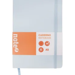 Caderno Agrafado A5 Capa Dura Com Elástico Liso Pastel