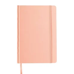 Caderno Agrafado A5 Capa Dura Com Elástico Pautado Pastel