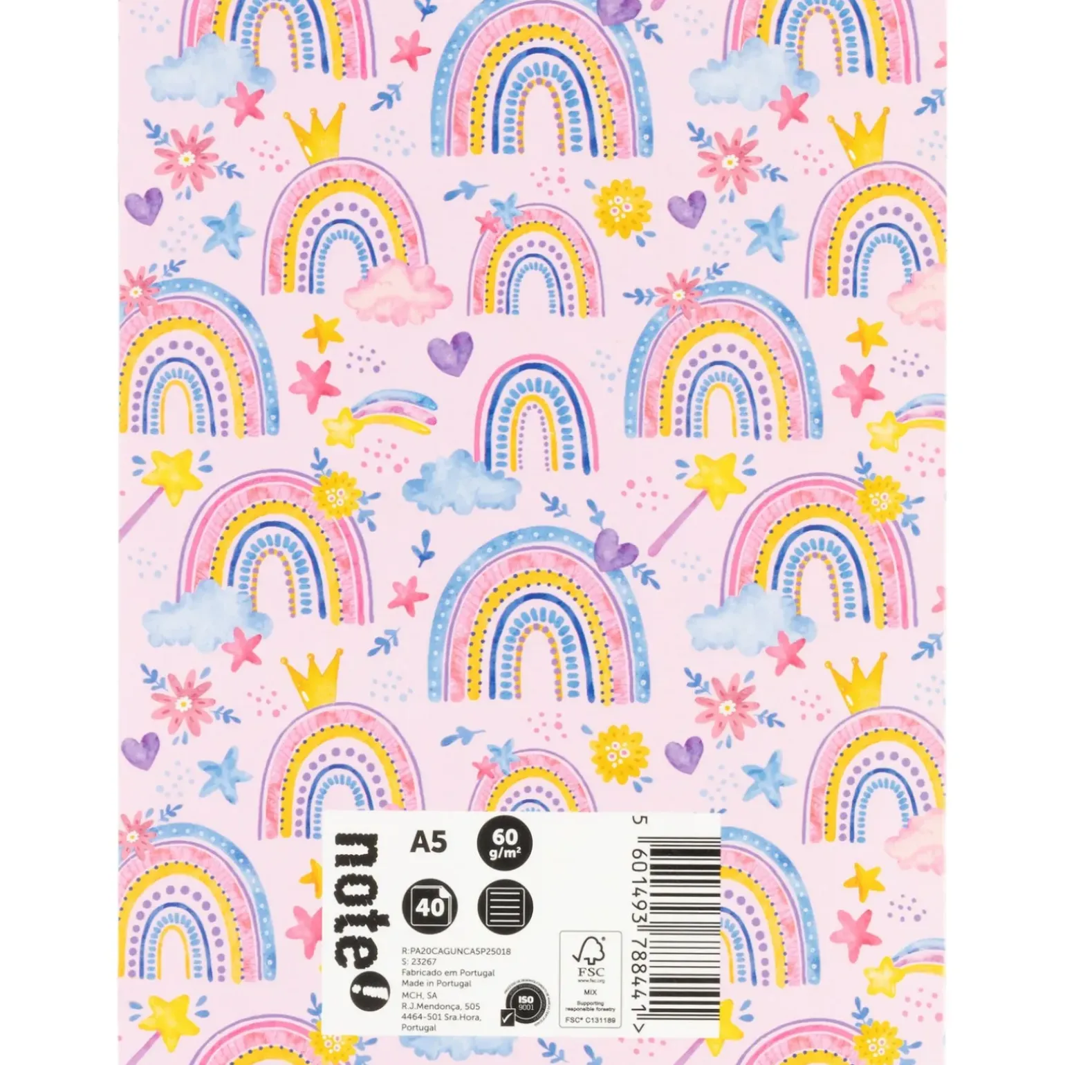 Caderno Agrafado A5 Pautado 40 Folhas 60G Unicorn