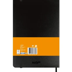 Caderno Agrafado B5 Capa dura com Elástico Liso Preto Note!
