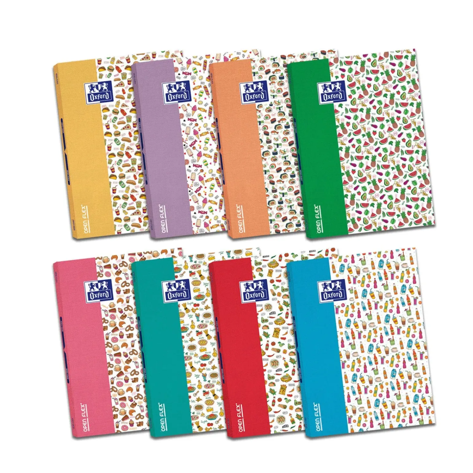 Caderno Agrafado Openflex Funny Food A4 Pautado (várias cores)
