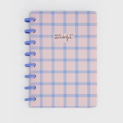 Caderno A5 - Xadrez Azul e Rosa