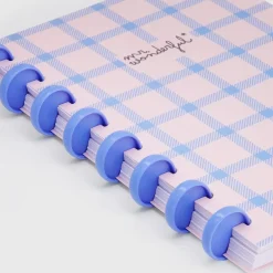 Caderno A5 - Xadrez Azul e Rosa