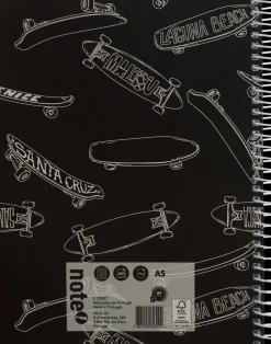 Caderno Espiral A5 Capa Dura 100 Folhas Skate Note!