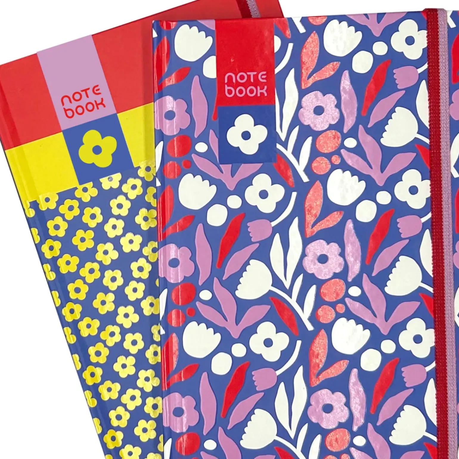 Caderno Espiral A5 Capa Dura Liso 96F com Elast Flower