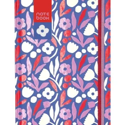 Caderno Espiral A5 Capa Dura Liso 96F com Elast Flower