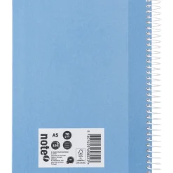 Caderno Espiral A5 Capa Dura Pautado 100 Folhas Azul Claro Note!
