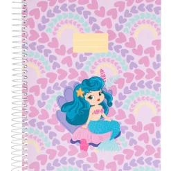 Caderno Espiral A5 Capa Dura Pautado 100 Folhas Mermaid Note!