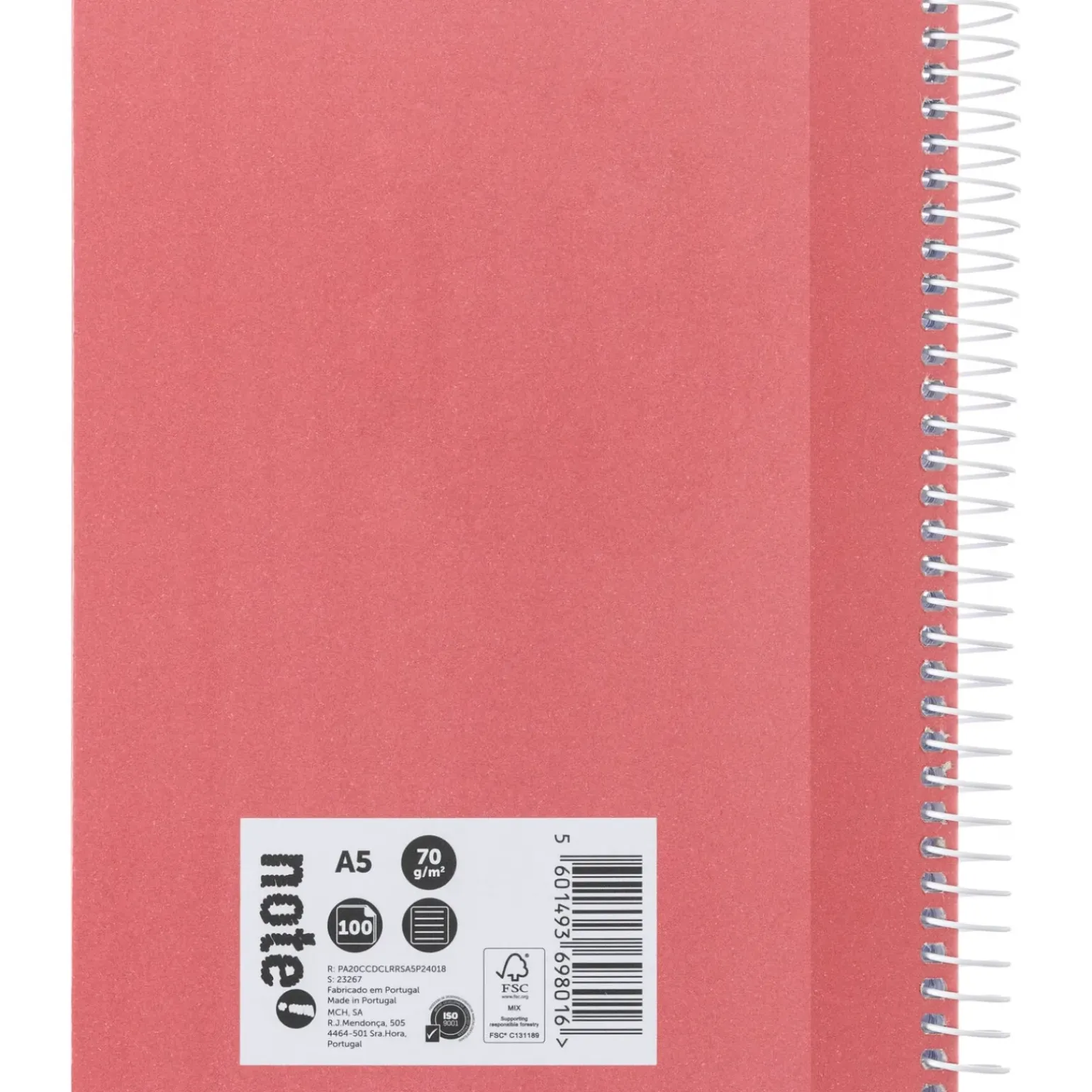 Caderno Espiral A5 Capa Dura Pautado 100 Folhas Rosa Colours Note!