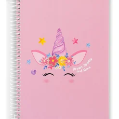 Caderno Espiral A5 Capa Dura Pautado 100 Folhas Unicorn Note!