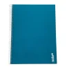 Caderno Espiral A5 Capa Dura Quadriculado 100Folhas Azul TecnoColor