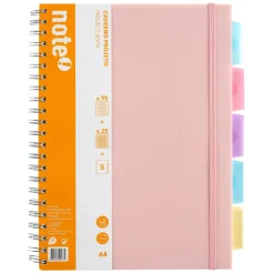 Caderno Espiral A4 com Elástico 120 Folhas Pautado Note! (artigo sortido)