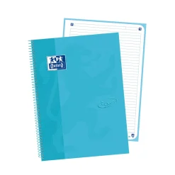Caderno Espiral A4 Euro Touch Pautado 80 Folhas Azul Pastel Oxford