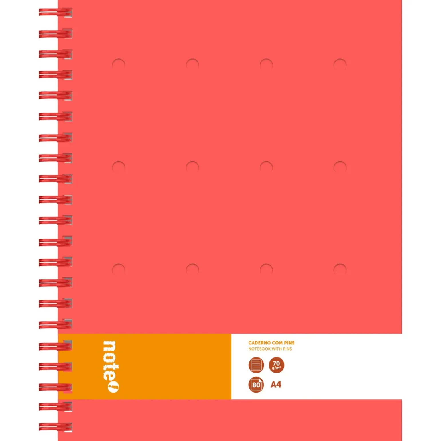 Caderno Espiral A4 80 Folhas 70G Pautado Pins Note!