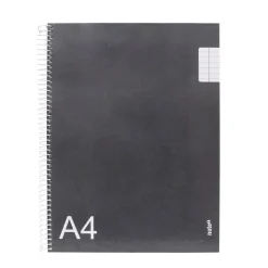 Caderno Espiral A4 Pautado Cinza