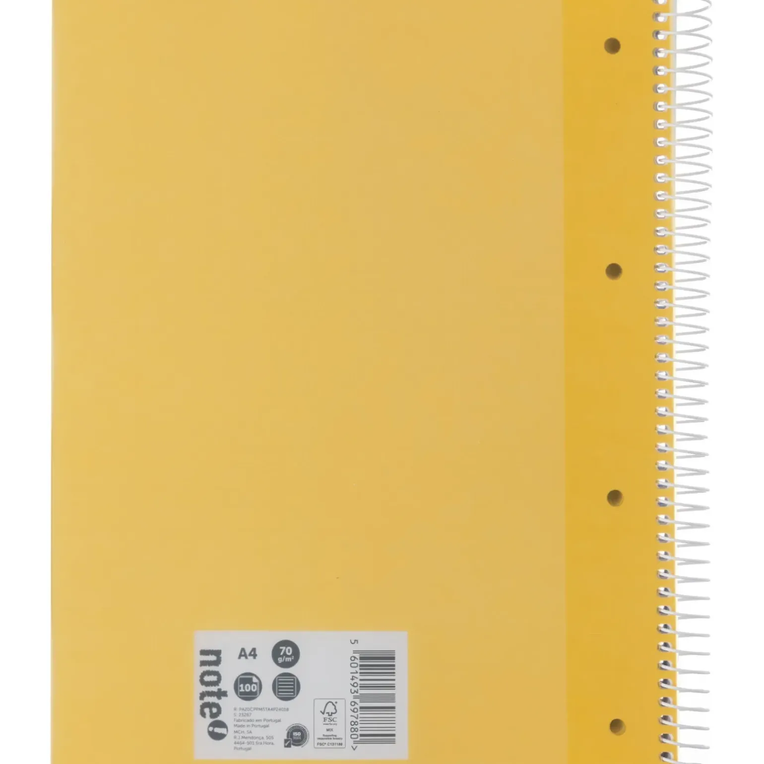 Caderno Espiral A4 Pautado 100 Folhas 70g Mostarda Note!