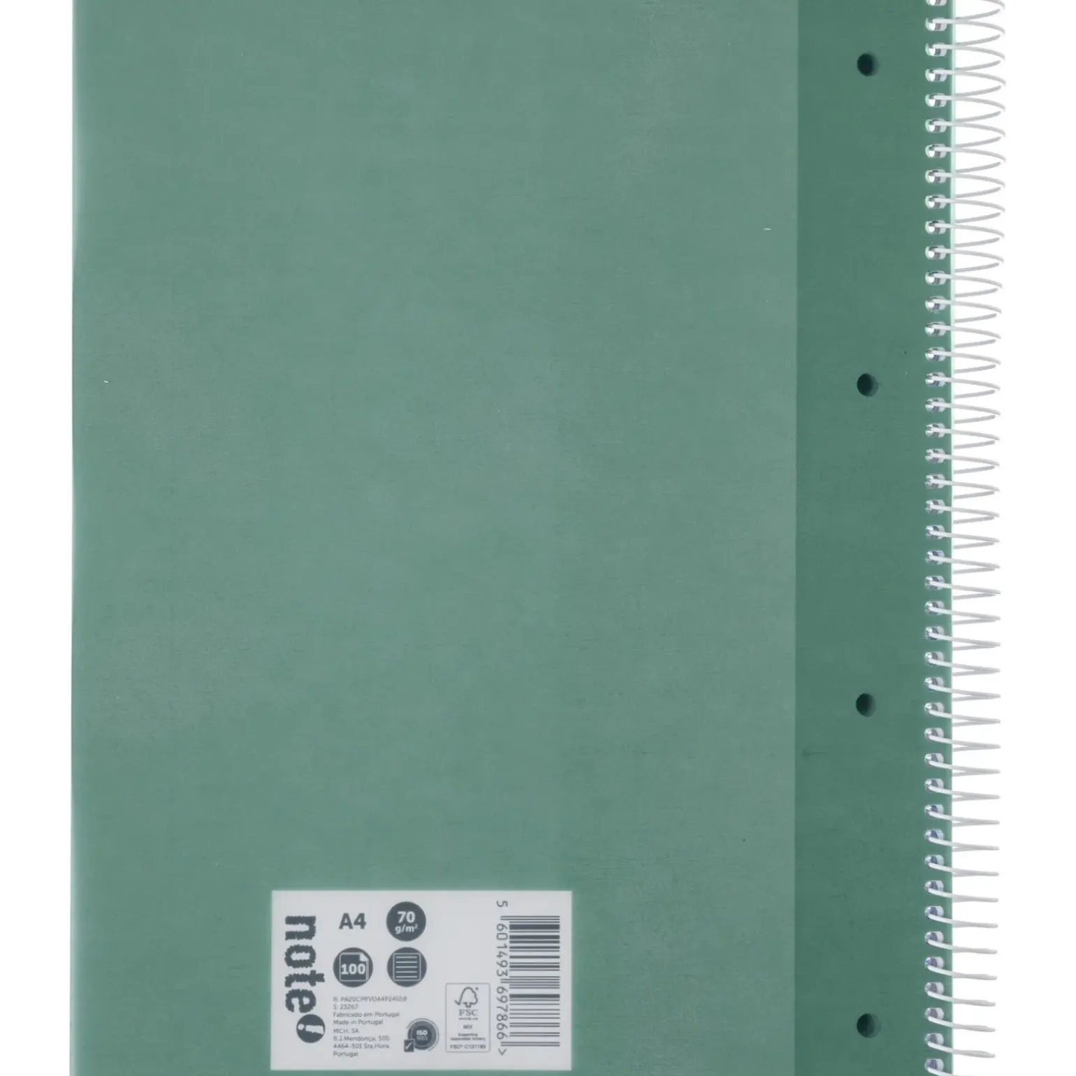 Caderno Espiral A4 Pautado 100 Folhas 70g Verde Escuro Note!