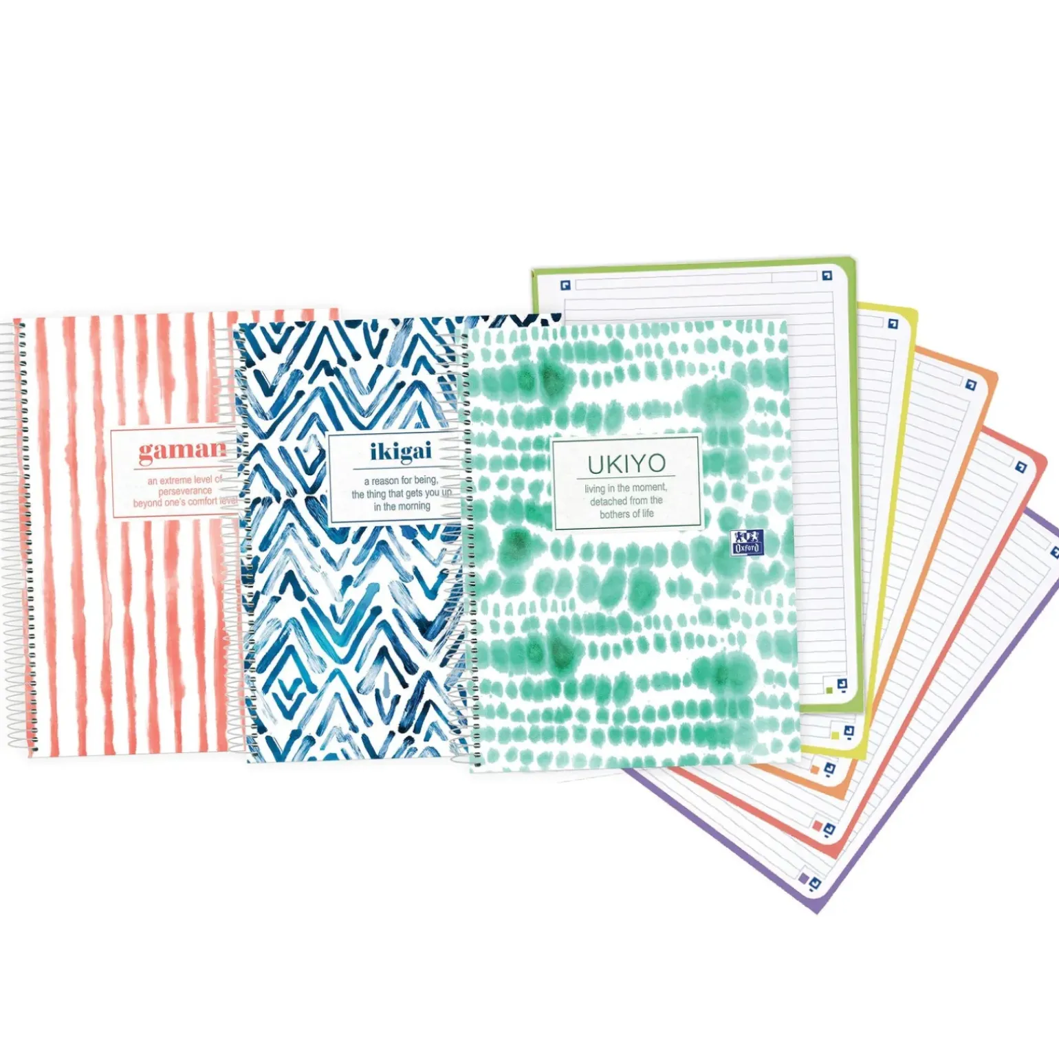 Caderno Espiral A4 Pautado 120 folhas Japandi Oxford