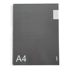 Caderno Espiral A4 Quadriculado Preto Tecnoline