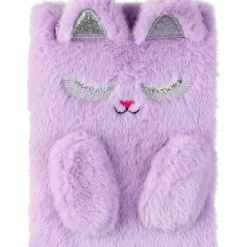 Caderno Gift A5 80 Folhas Peluche Gata Lilas