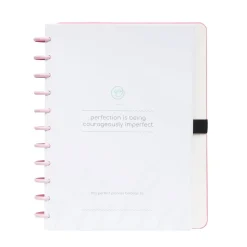 Caderno Smart A4 com Elástico e Suporte Esferográfica 80 Folhas Pautado Rosa Talia
